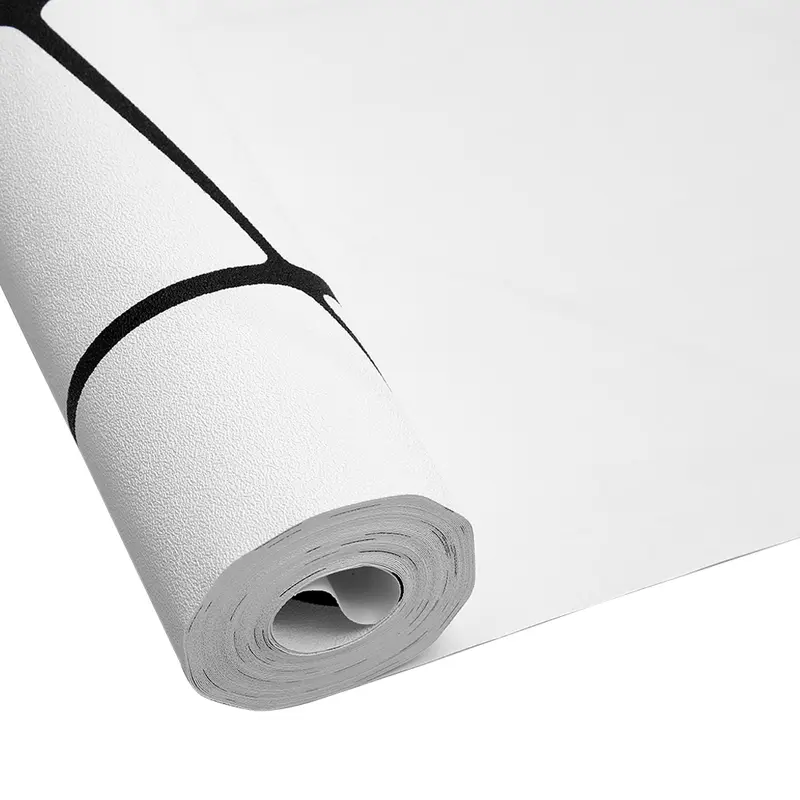 Lushhub PVC Abstract Geometric Removable Wallpaper White and Black (Need Glue) 6