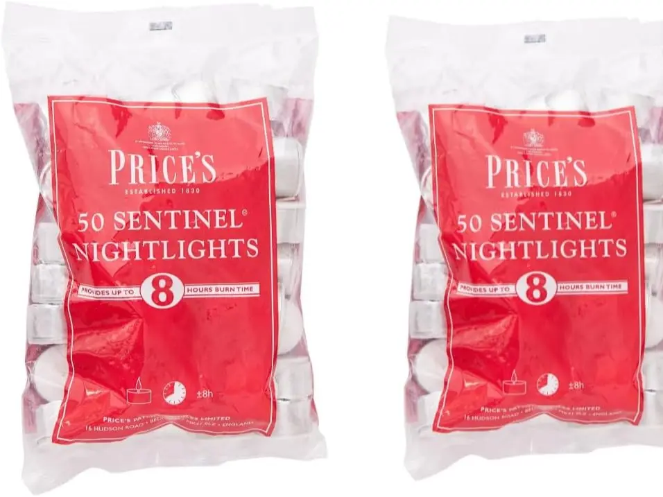 Candles 2 x 50 Pack Sentinel Range 8 Hour Tealights Bags | Perfect Long Burning Tea Lights for Home, Catering or General Use | 100 Standard Size Long Burning Tea Lights