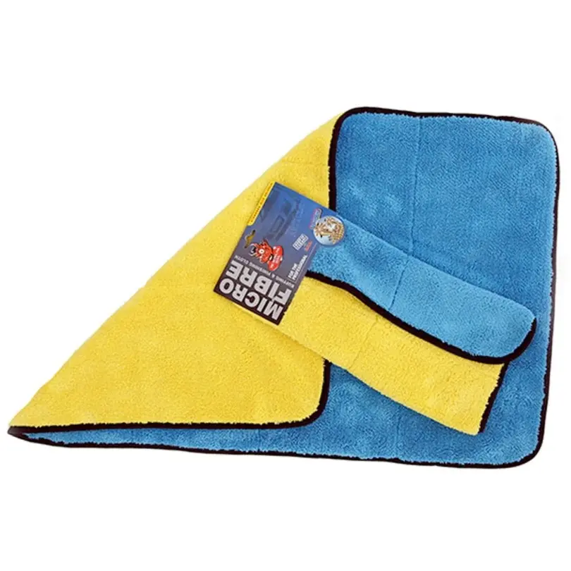 Special Supersoft Detailing Giant Microfibre Towel - Thick and Absorbent Microfiber Material, Streak-Free Drying, Blue and Yellow Sides, 50cm x 80cm