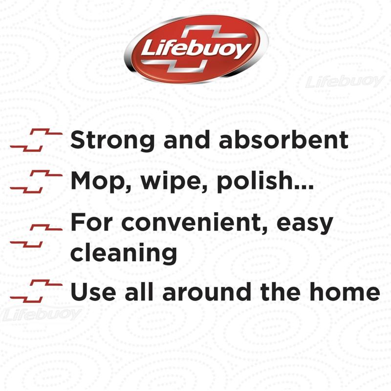 24 x Lifebuoy Super Strong Kitchen Roll - 100 Sheets (Per Roll)(2,400 SHEETS) - 6 Packs of 4 Rolls - 3PLY Layer Embossed Sheets for Absorbency - Strong & Durable - Cleaning Wipes 2
