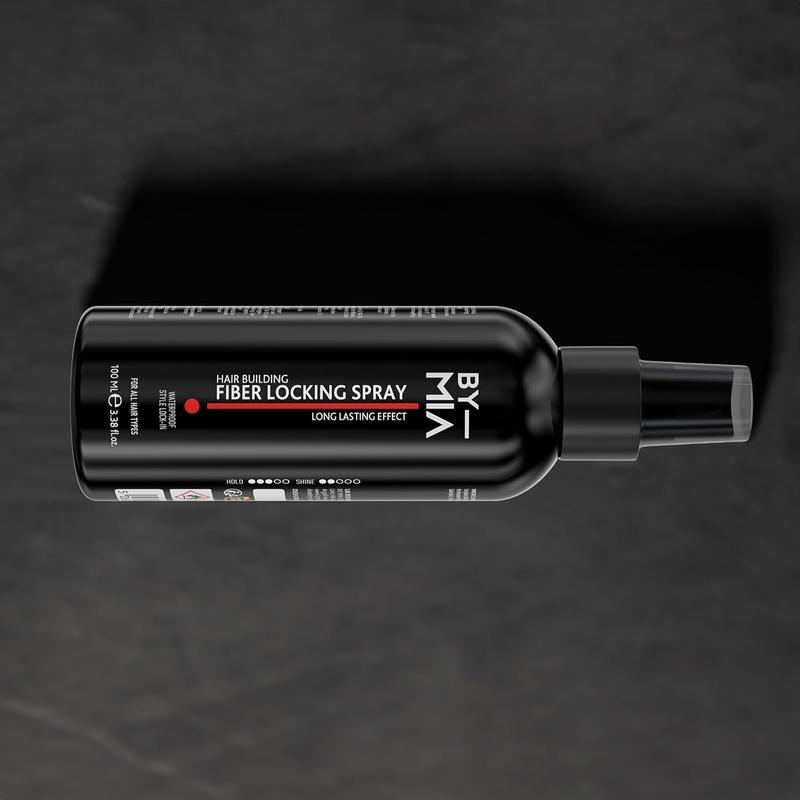 Product Introduction of BY MIA Hair Building Fiber Locking Spray 100ml | Hair Building | Long Lasting Effect | Waterproof | Style Lock-in | For All Hair Types | Ultra Hold 17