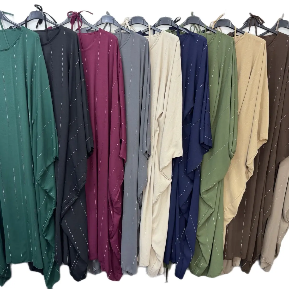 Ladies Abaya with Inner Belt and Glitter Design - Muslim Women's Clothing prayer