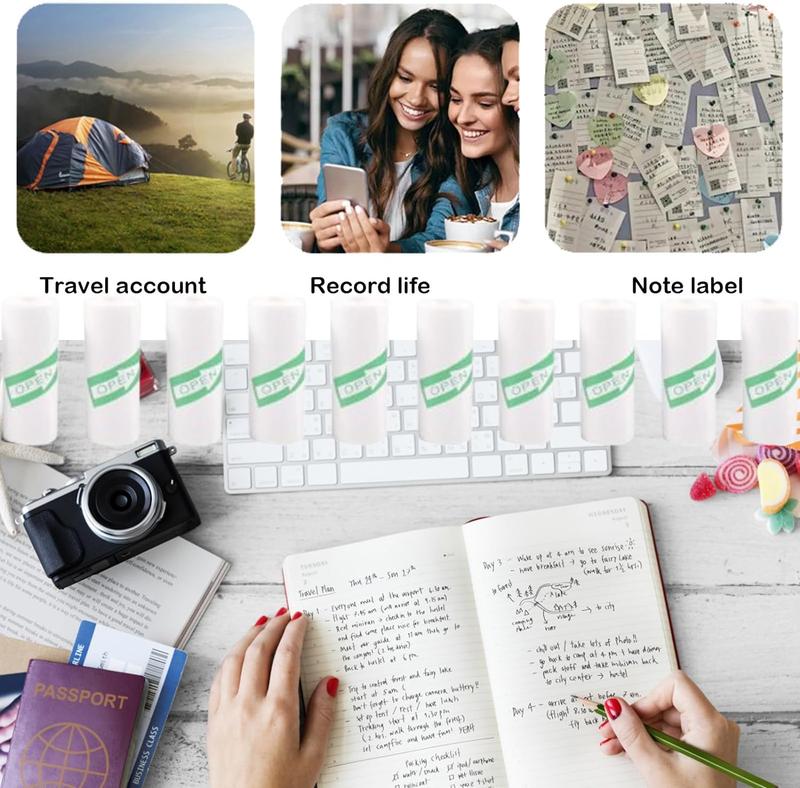 Product Introduction of 【UK SELLER Delivered with in 48H】5/10 Rolls Mini Pocket Printer Sticker Paper for Bluetooth Portable Printer Peripage, Self-Adhesive Mini Printer Paper-57x25mm 11
