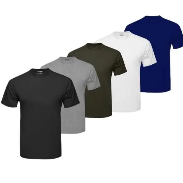 5 Pack Men's T-shirt Short Sleeve Shirt Crew Neck Plain Assorted 100% Cotton Top Menswear Set Casual T-shirt Clothing Streetwear Medium - Clearance Items 2024 Clothe Tshirt Fitted