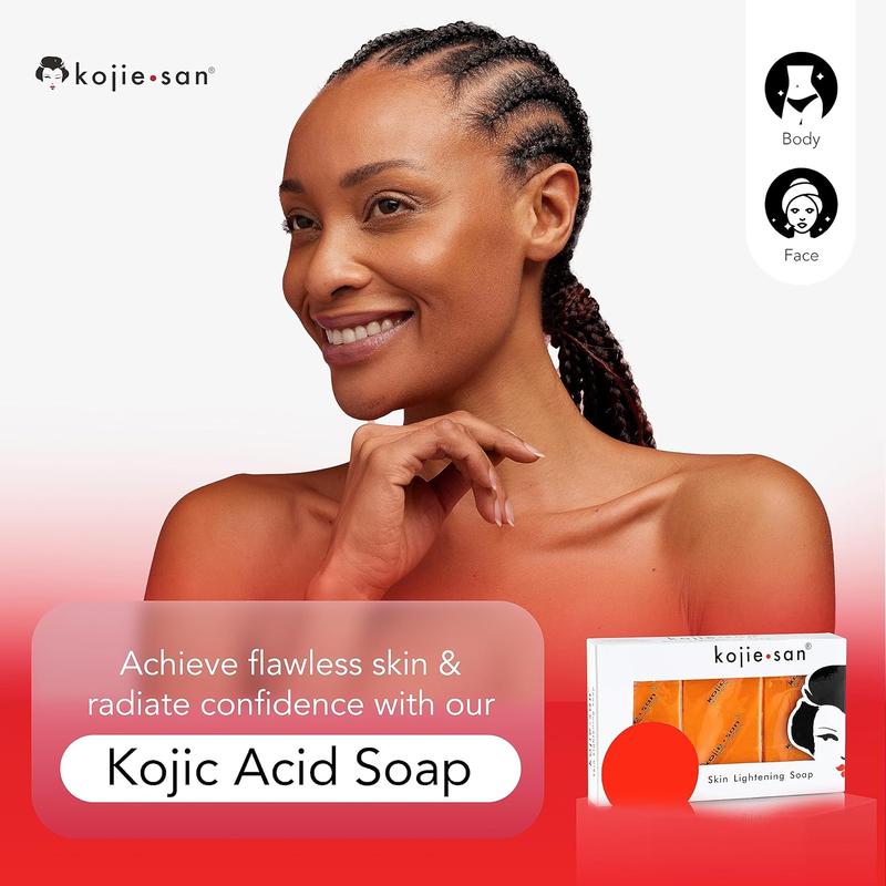 Kojie San Skin Lightening and Brightening Soap Classic Formula for Skin With Kojic Acid Trio Pack - 3 x 100g - Body Care Body Wash Acne Cleansing 3
