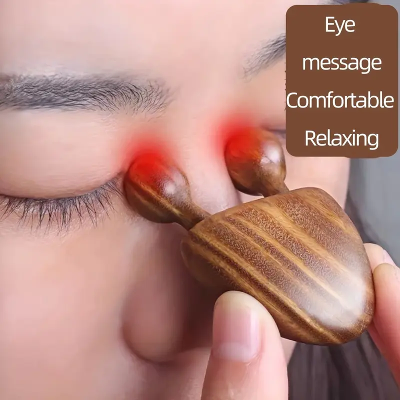 [Fragrance-Free Nose & Eye Relief] Sandalwood Nose & Face Massager - Eye Relief Tool, Battery-Free, Fragrance-Free 1