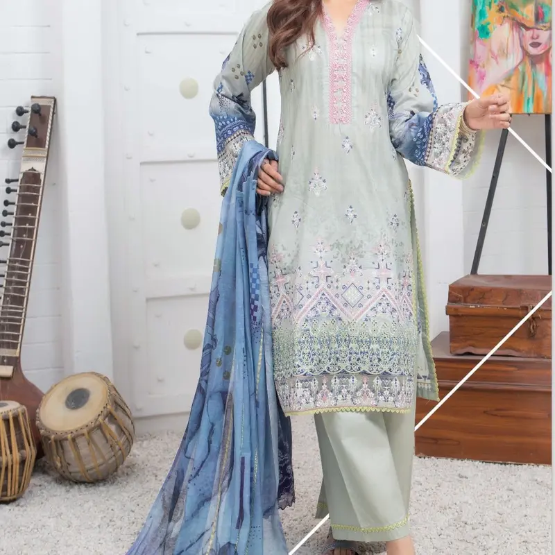 ML7 D4 Pakistani Ladies Readymade Shalwar Kameez Suit with Printed Dupatta 0
