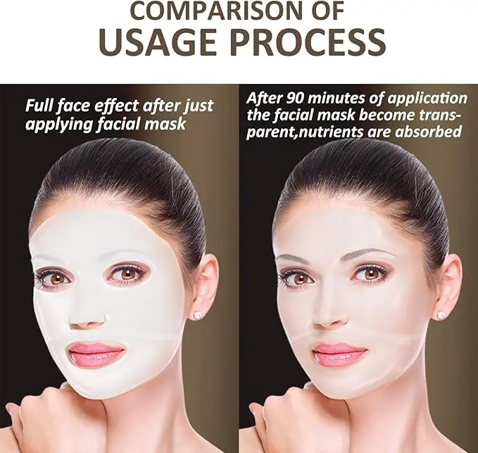Face Mask 5pcs Deep Collagen Energy Mask - Hydrating, Lifting, Anti-Wrinkle, Nourishing Face Masks for Elasticity and Skin Rejuvenation 4