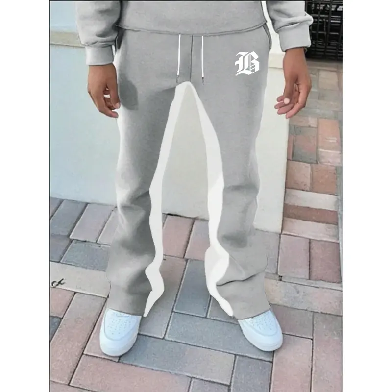 Manfinity EMRG Men's Fashion Casual Drawstring Sweatpants With Side Striped Contrast Design Fabric Menswear 0