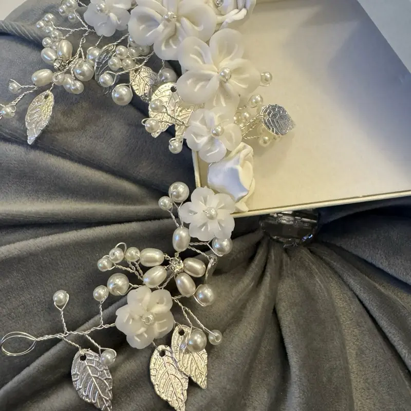 Beatrice  -  Bridal Hair Accessory Ivory/ silver Perfect for Your Wedding Day