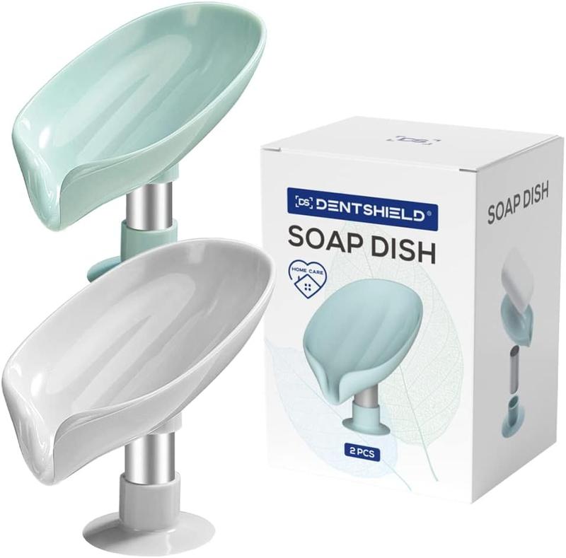 Soap Dishes 2 Pcs,Soap Holder with Drainage,Soap Dish for Shower,Easy Cleaning Soap Box Container,Leaf Shape Soap Tray,Used in the Kitchen Bathroom and Counter Top 7