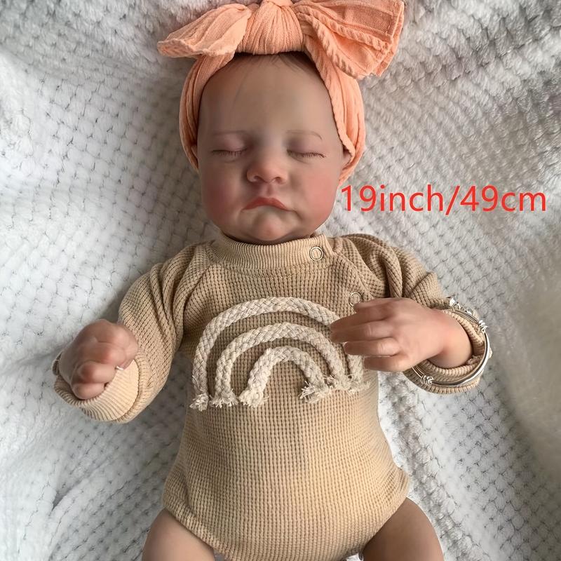 19-Inch Lifelike Reborn Doll - Soft Cloth Body, Poseable Limbs & Head, 3D Skin, Visible Veins, Perfect for Collectors, Youngsters 2