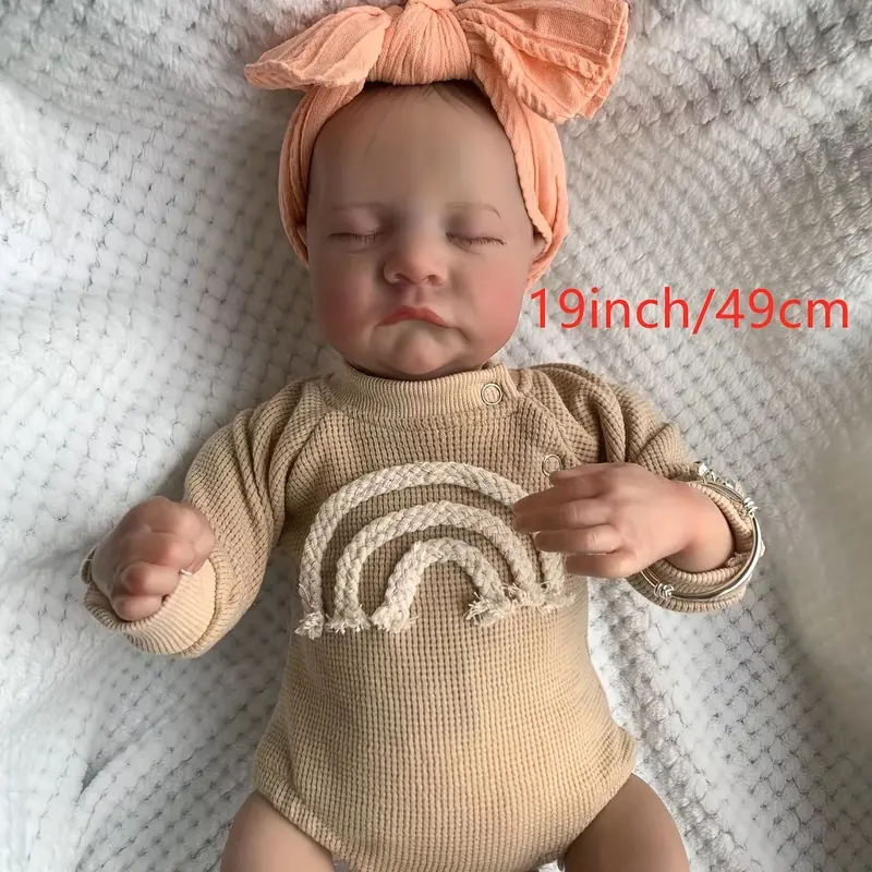 19-Inch Lifelike Reborn Doll - Soft Cloth Body, Poseable Limbs & Head, 3D Skin, Visible Veins, Perfect for Collectors, Youngsters 2