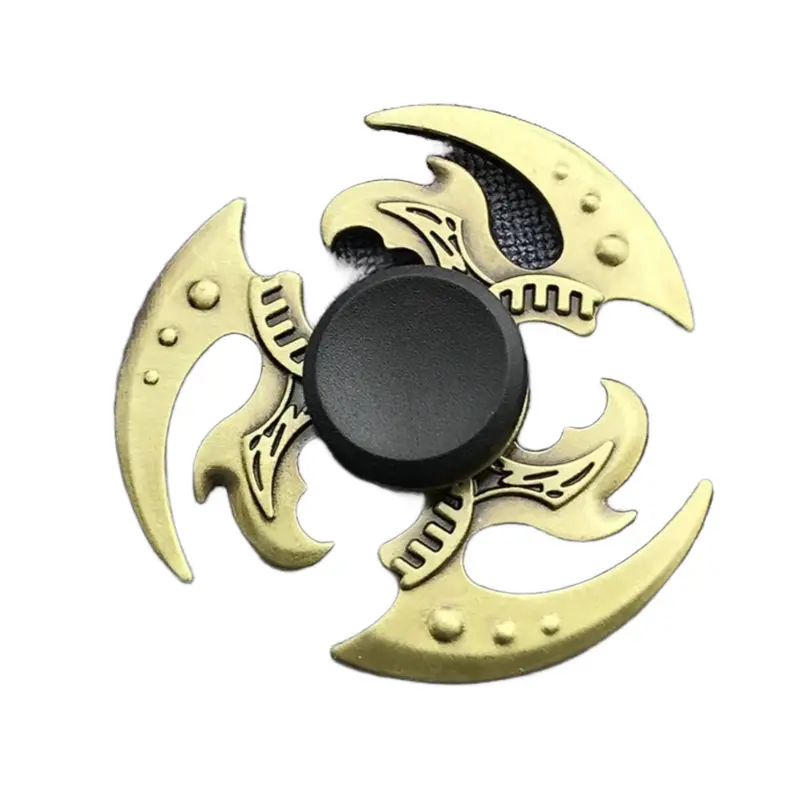 Fidget Finger Spinner Antique Brass Color Alloy Metal Hand Spinner Stress Relief Decompression Toy For Kids Adults Funny Gifts Multicoloured 4