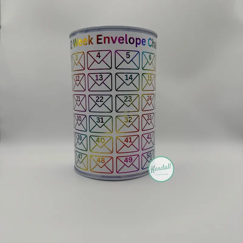52 week envelope saving tin, Cash savings template, Money tracker, 5