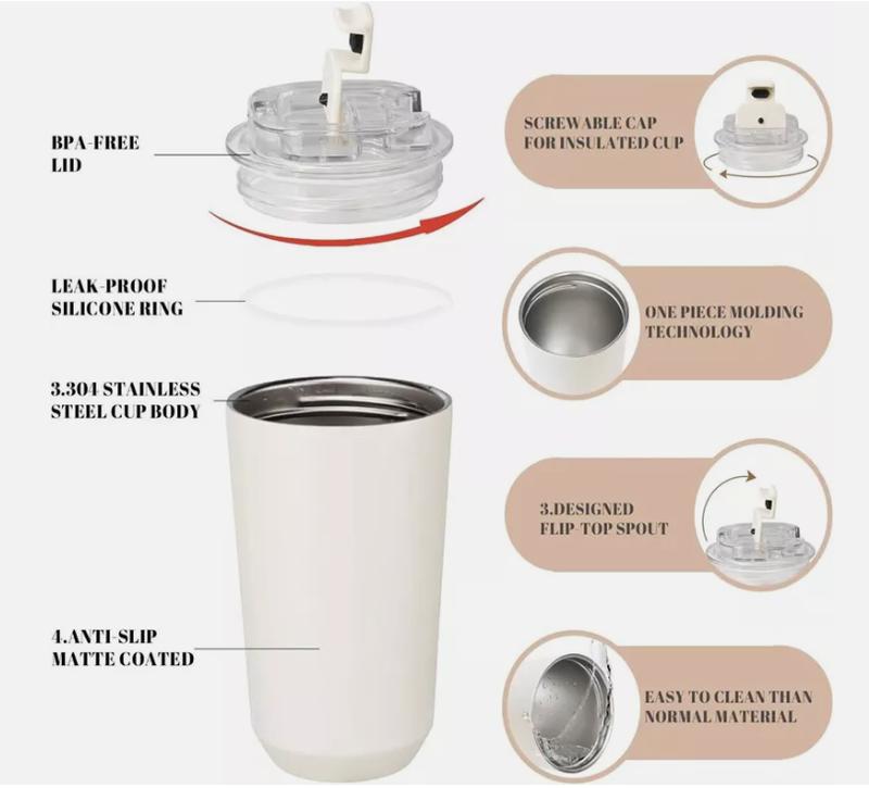 240ml Smeg Coffee Mug Stainless Steel Travel Water Bottle Insulated Cup 6