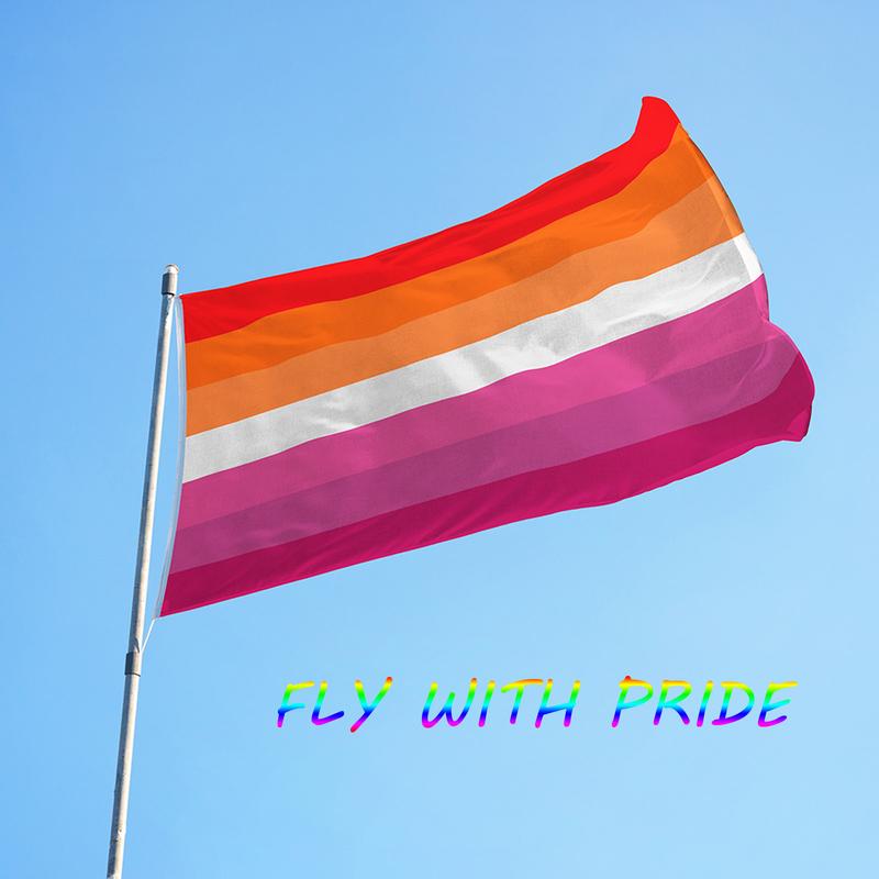 iPEAK Lesbian Flag - LGBTQ+ Pride Flag for Parties, Festivals, and Celebrations - Large 3x5 Feet Flag - 90x150 cm - Banners Sunset Lesbian Pride Flags Lightweight 2