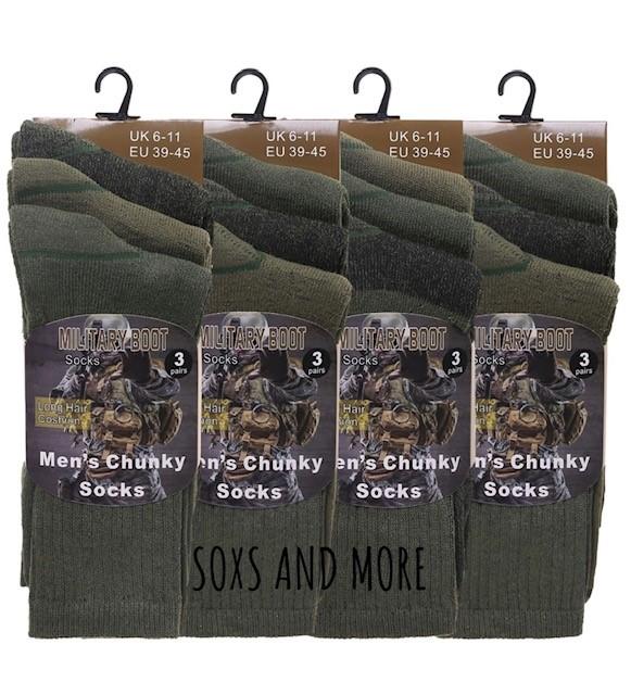 6 Pairs Mens Army Military Socks Thermal Hiking Boots Combat warm UK 6-11 Cotton Winter 1