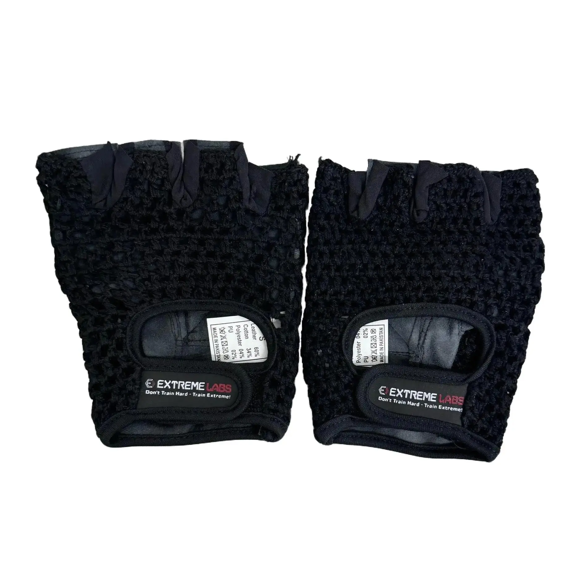 MEDIUM Extreme Labs Mesh Gloves Black Weightlifting Gym Power Strong Padded