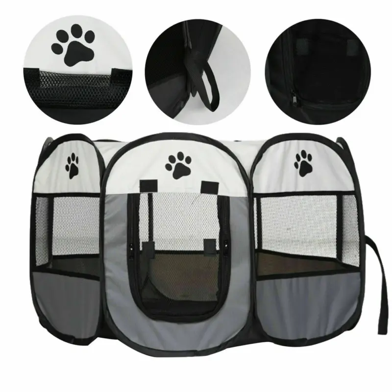 Large Portable Pet Dog Cat Playpen Tent Oxford Fabric Fence Kennel Cage NEW 6