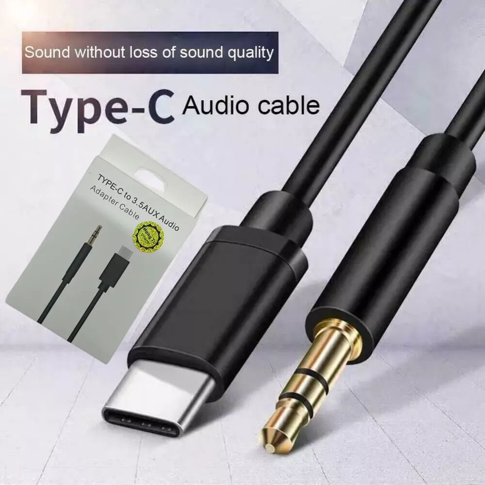 3.5mm Jack AUX Adapter Cable Cord to Car Audio USB C Male