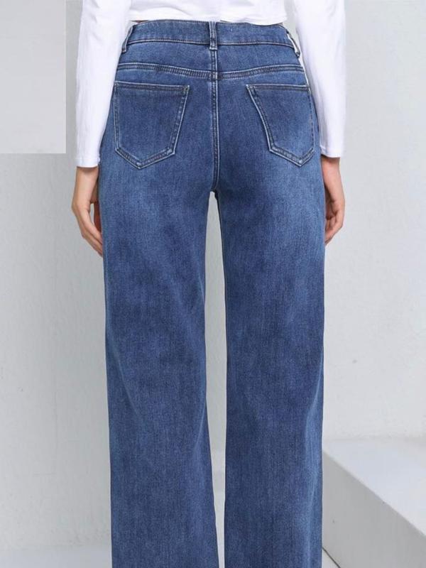 Viral Stretchy Fleece  Wide Straight Leg Dad-Fit High Wasited Fleece Jeans  Comfort Very  Soft Size XS to XL 7