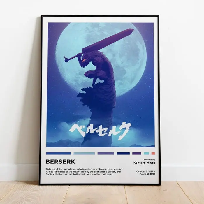 Berserk Unframed Poster, Berserk Poster, Unframed Poster, High Quality, Wall Art 2