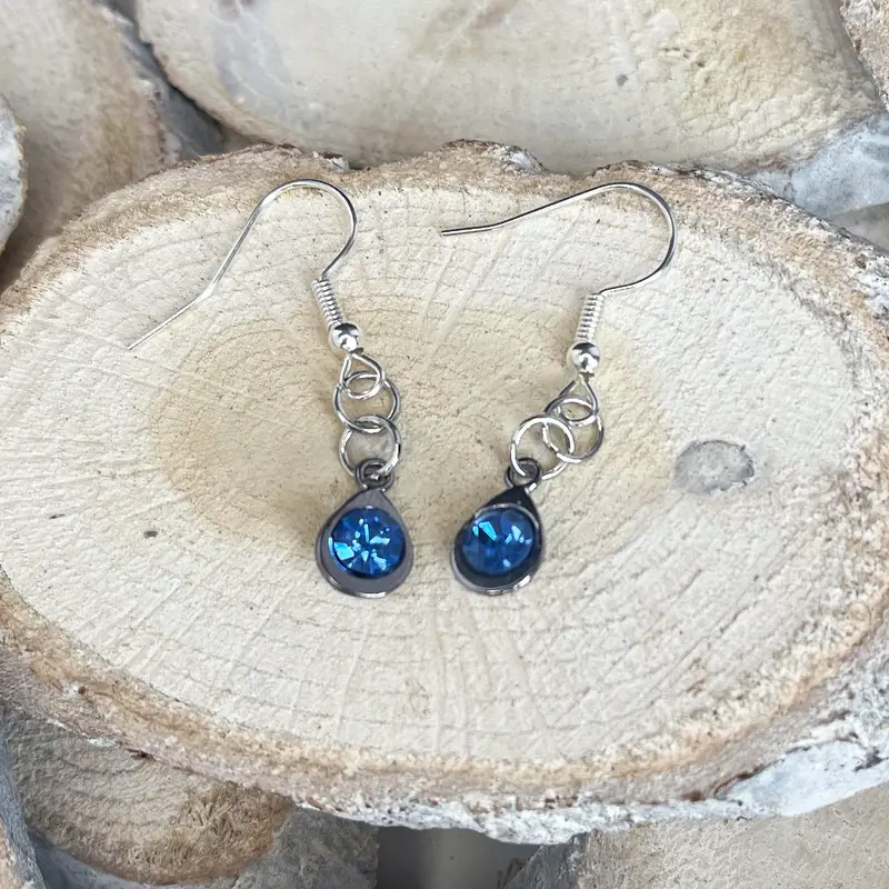 Blue Topaz Teardrop Earrings 1