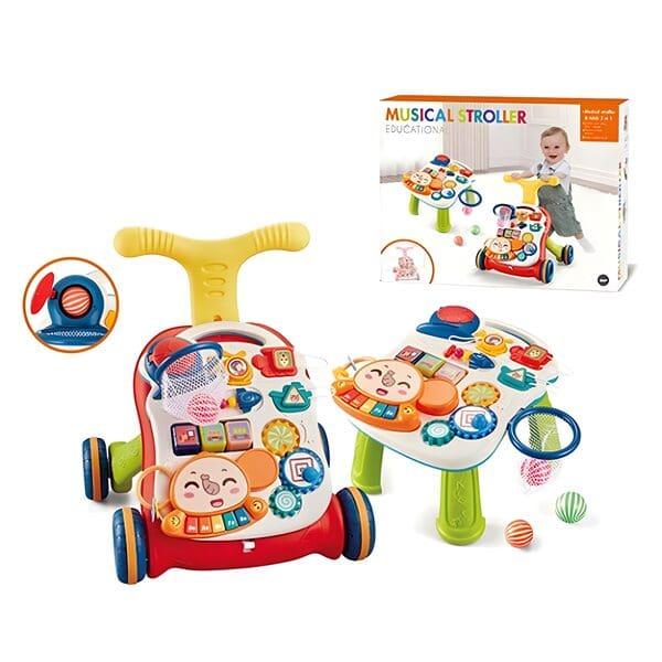 2-in-1 Baby walker and Baby interactive entertainment game table 1