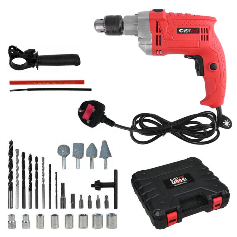 HAMMER DRILL POWERFUL VARIABLE SPEED INDUSTRIAL ELECTRIC CORDED DRILL 1200W 220V 1