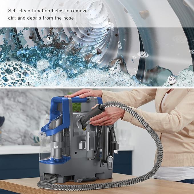 Vax SpotWash Duo Spot Cleaner | Lifts Spills and Stains from Carpets, Stairs, Upholstery | Dedicated Messy Tool for Pets – CDCW-CSXA, 1 Litre, Grey/Blue, 440W 1