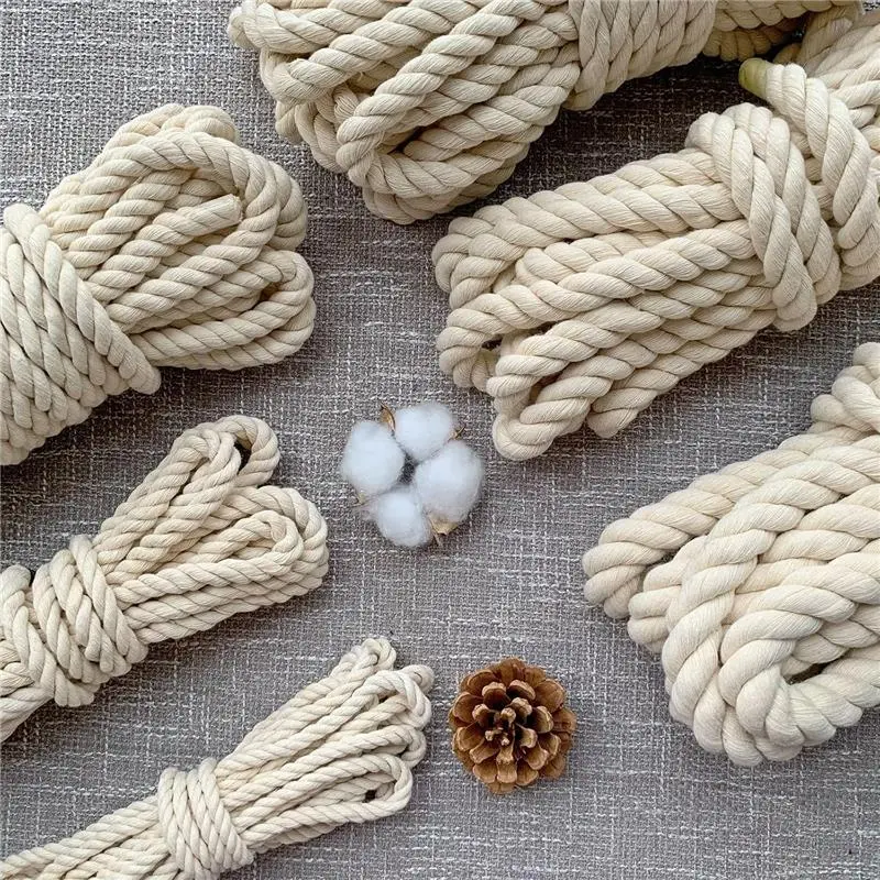 Cotton Rope Thick Rope White Rope Noose Soft Rope 20mm Decking Rope For Garden Macrame Plant Hanger Kit (5M) 3