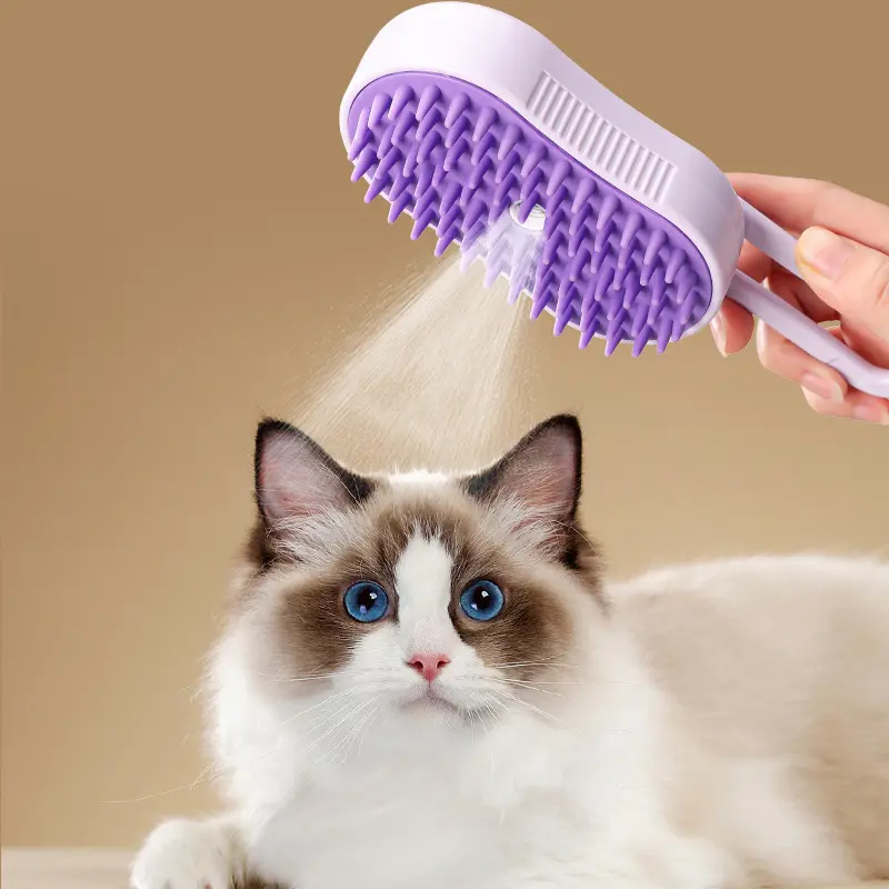 Comb For Cats And Dogs Cat Steam Brush Water Brush For Cats Electric Spray Cat Hair Brush Multifunctional Pet Massage Comb For Grooming Removing Tangled And Loose Hair Electric Cat Grooming Massage Brush