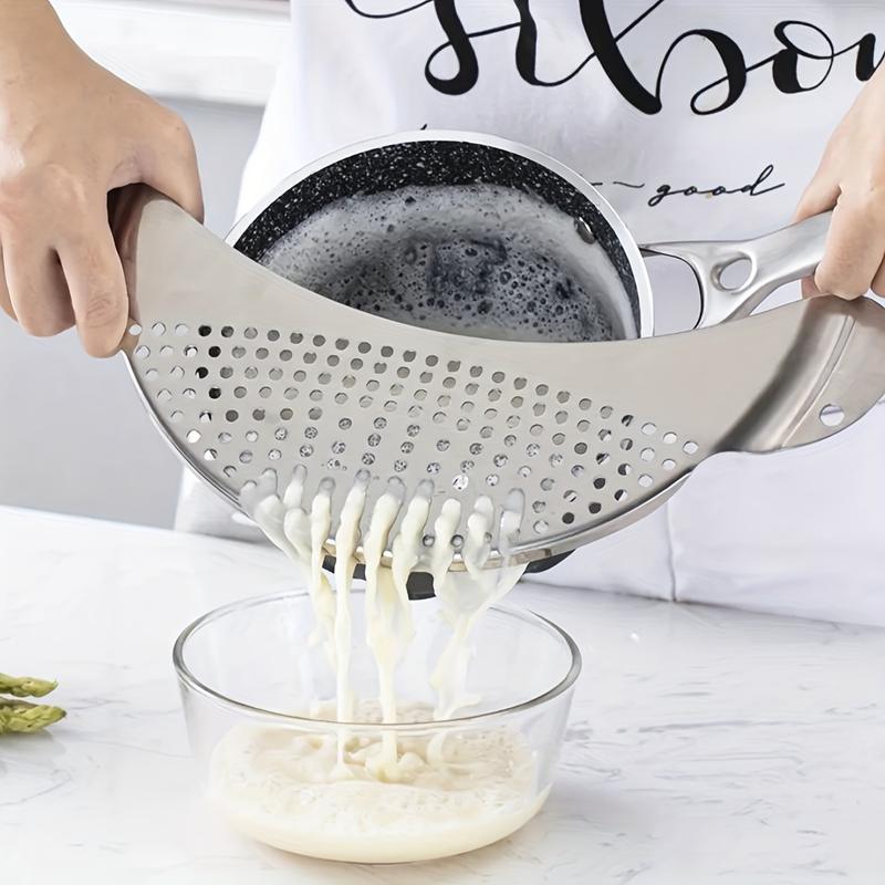 Product Introduction of Stainless Steel Kitchen Strainer with Handle - Vegetable Washing & Draining Tool, Food-Safe, Durable Design for Easy Kitchen Use, Vegetable Washing Tool | Sleek Kitchen Tool | Stainless Steel Strainer, Kitchen Sink Strainer 3