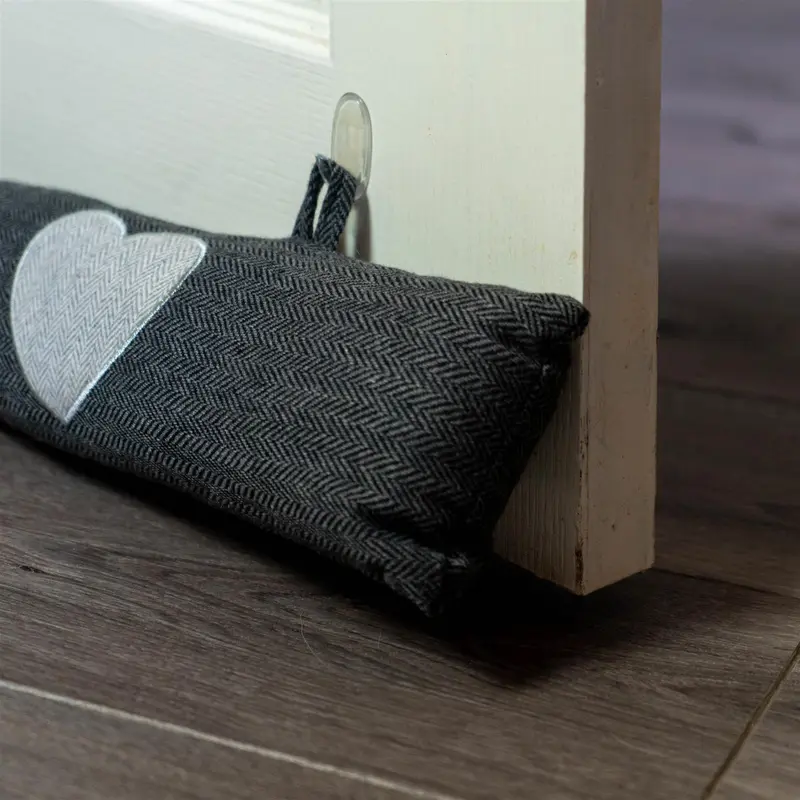 Nicola Spring Herringbone Draught Excluder - 78.5cm - Heart 5