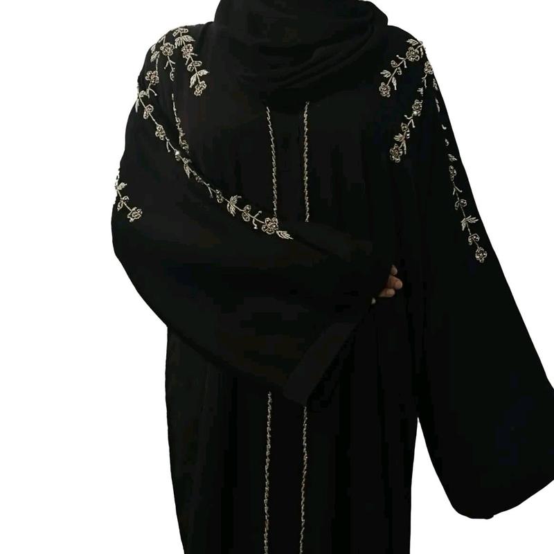 Rida Abaya with Intricate Embellishments - Essential Party Open Abaya luxury 3