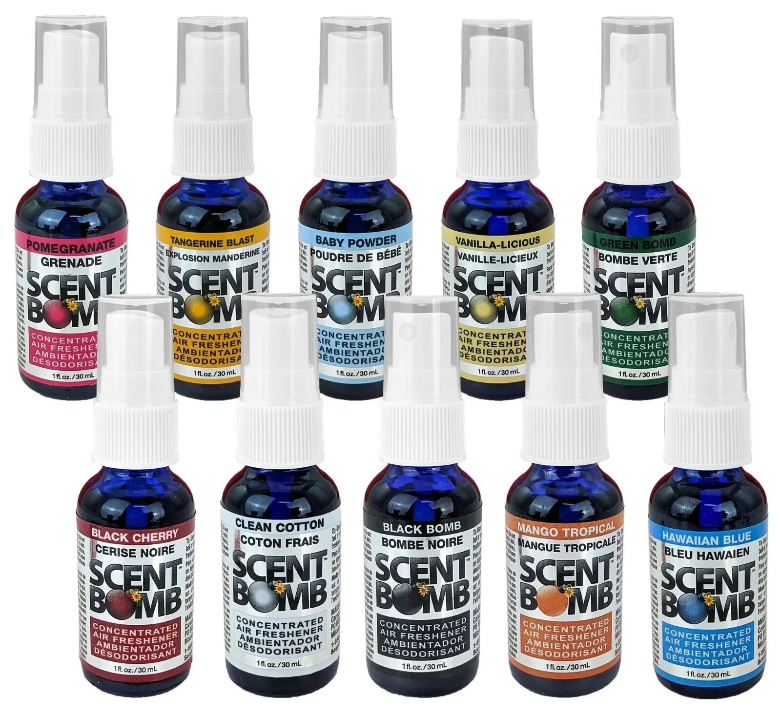 Scent Bomb Spray Bottle 30ml Air Freshener Made in USA Various Scents Oil Perfume Scented