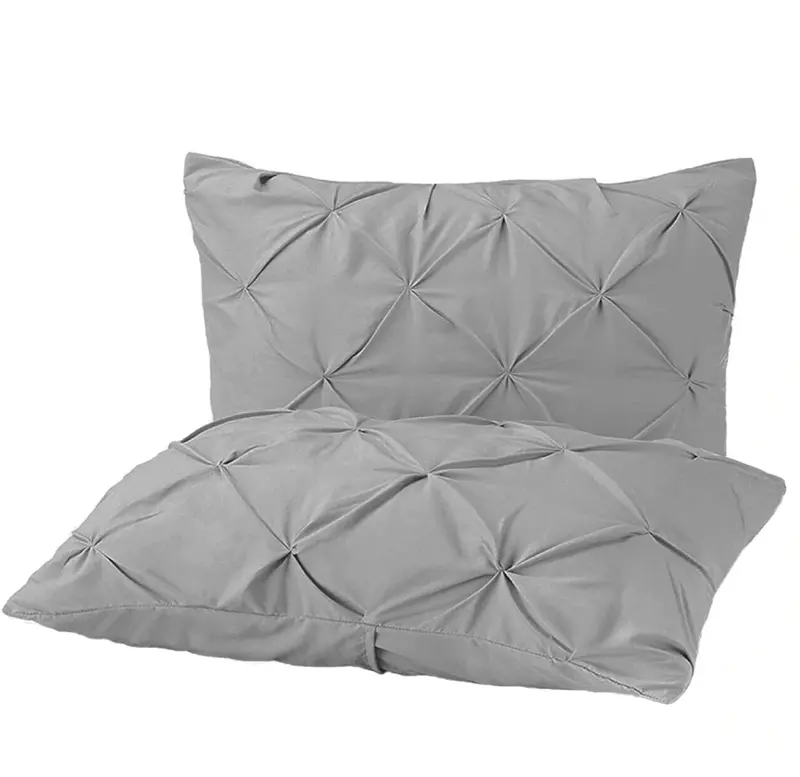 Pintuck Pinch Pleated Duvet Cover with Pillowcases – Luxury Cotton Quilt Bedding Covers Single Double King Super King Size Bed Sets Perfect for Christmas, and New Year duvet  sets 2