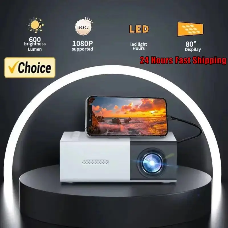 YG300 Smart Projector WiFi Auto Focus Bluetooth Android LED HD Projector for 1000 Lumens Home Cinema Outdoor Portable Projector 0
