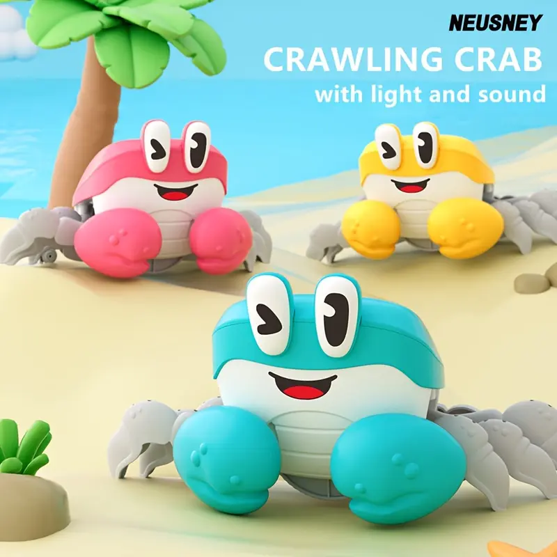 NEUSNEY Electric Crawling Crab Toy Car with Music & Lights - Educational Walking Simulation, Mixed Colors 2