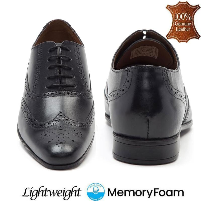 Mens Leather Brogues Shoes Wedding Formal Smart Office Dress Wedding Dress Lace Up Shoes 2