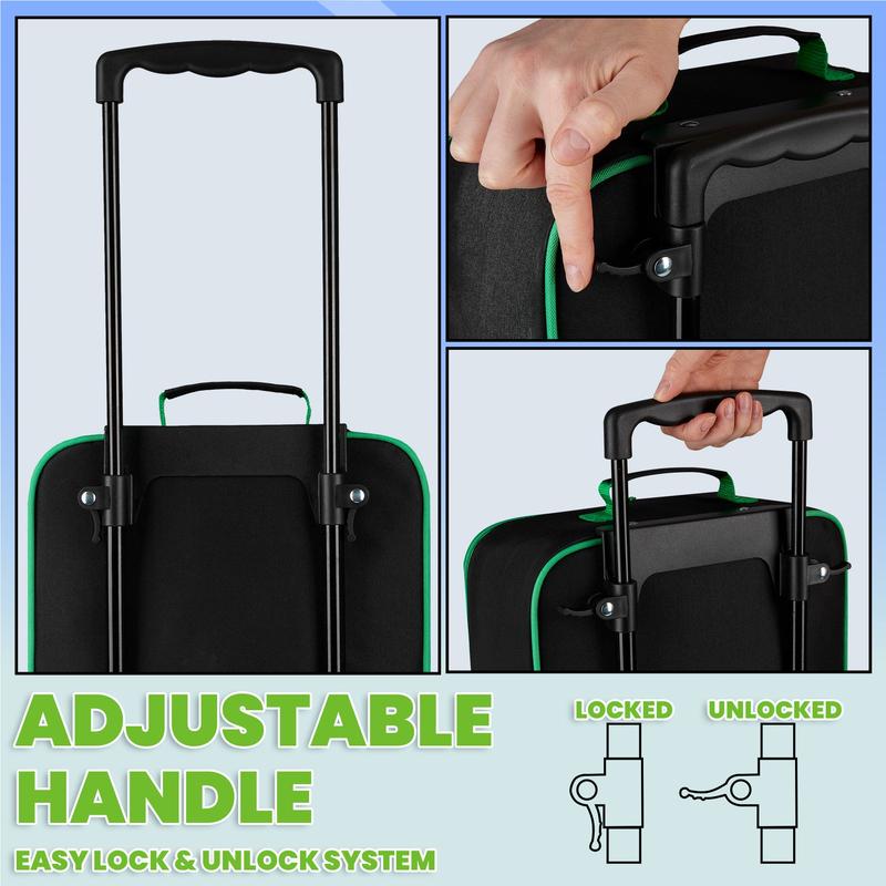 Minecraft Kids Suitcase for Boys and Girls Foldable Trolley Hand Luggage Bag Carry On Gamer Travel Bag with Wheels Size Cabin Bag Wheeled Bag with Handle Trolley Suitcase Boys 2
