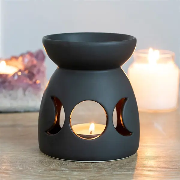 Black Triple Moon Cut Out Oil & Wax Burner