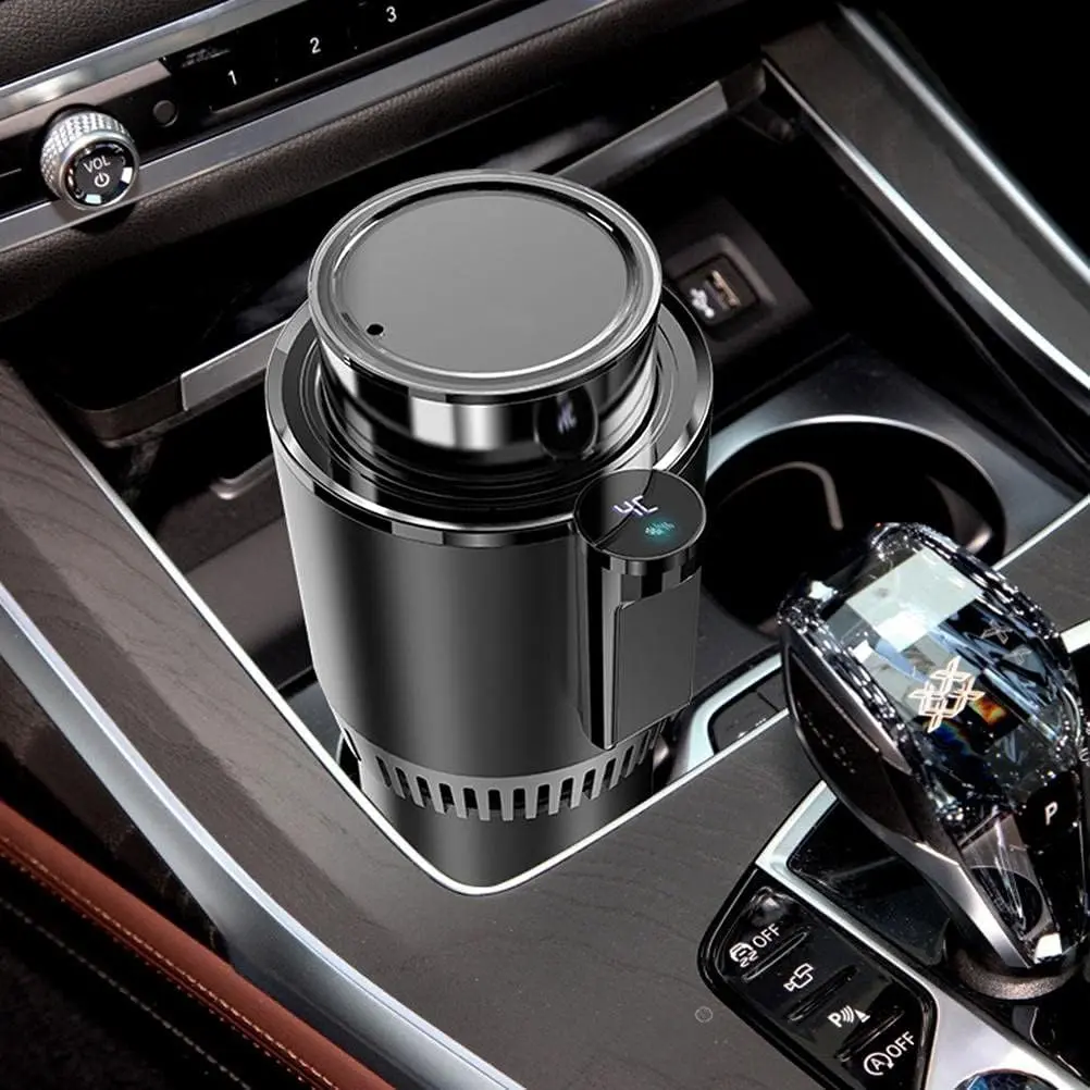Smart Heating Cooling Car Cup Car Cooling and Heating Cup Holder LED Temperature Display One-touch Adjustment Function