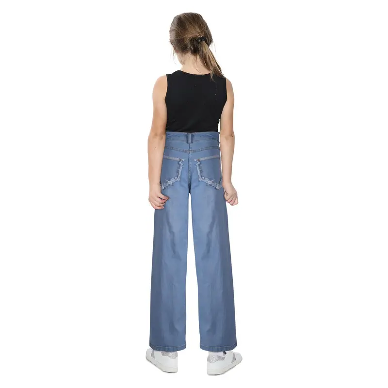 A2Z 4 Kids Girls Palazzo Jeans Wide Leg Stretchy Denim Pants Flared Fashion Jean Trousers Baggy Pants Gift for Children Age 5-14 Years 4