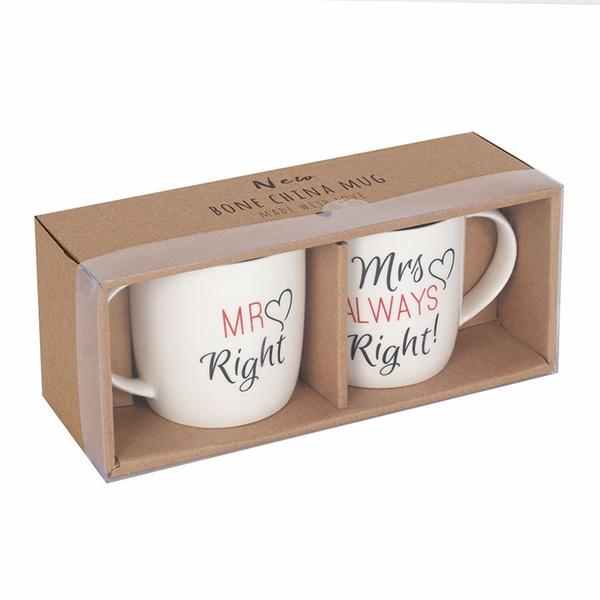 Set of 2 Mr & Mrs Mugs - Ceramic Drinkware 1