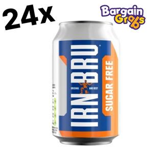 24 x IRN-BRU Sugar Free 330ml Cans - Refreshing Sugar-Free Beverage Traditional