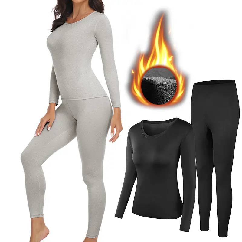 Women Thermal Underwear Set 2 pack Long Johns Ultra Soft Fleece Lined Base Layer Keep Warm Cold Weather Top Bottom﻿ 0