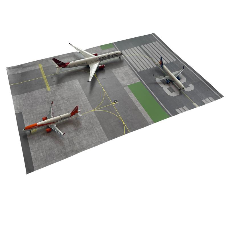 AMS Airport and Runway A3 Paper Mat for widebody and narrowbody aircraft 1/400 and 1/500 3