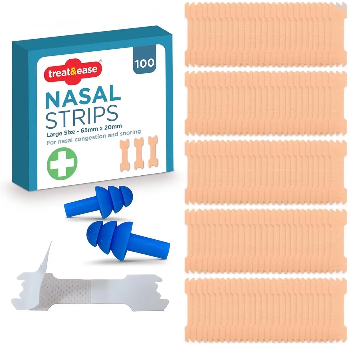 100PK Nasal Strips - Ultimate Anti-Snoring Solution - Best Value on the Market - Sleep, Snoring, NoseStrips